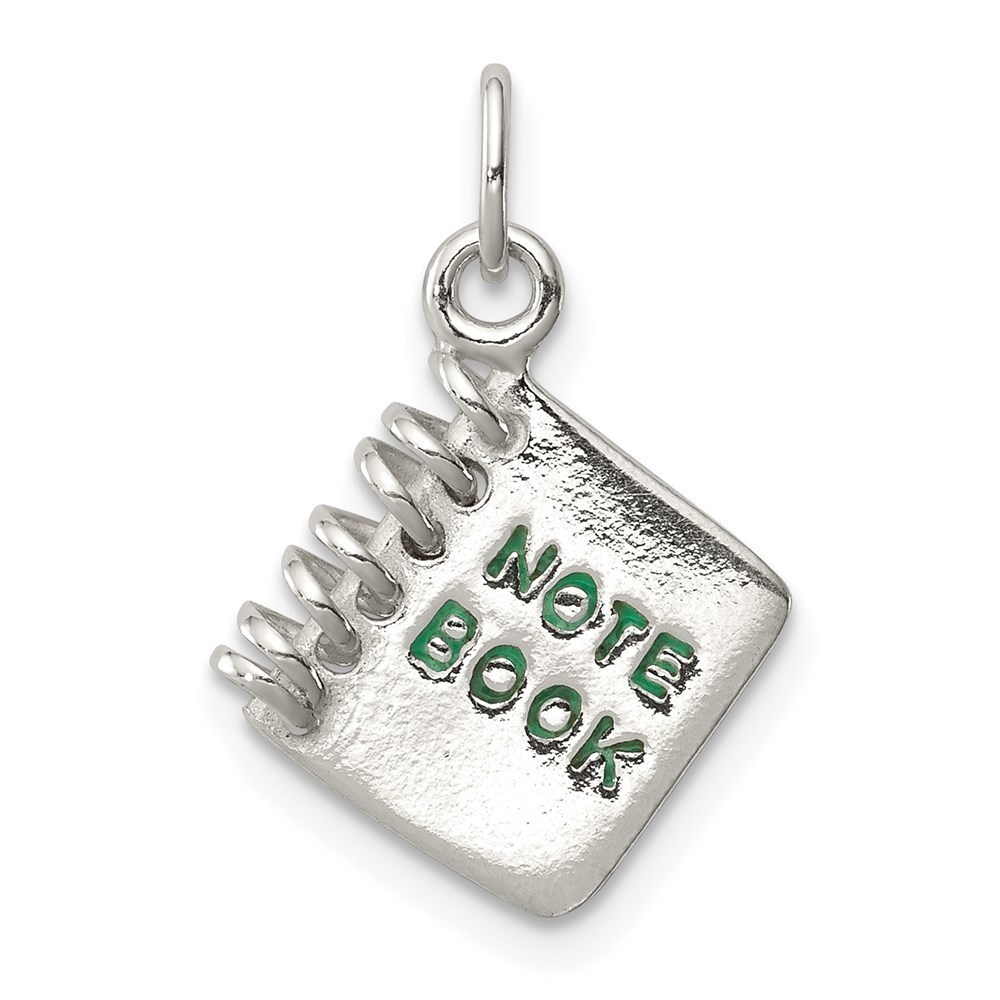 925 Sterling Silver Cute Sprial Note Book Charm Pendant